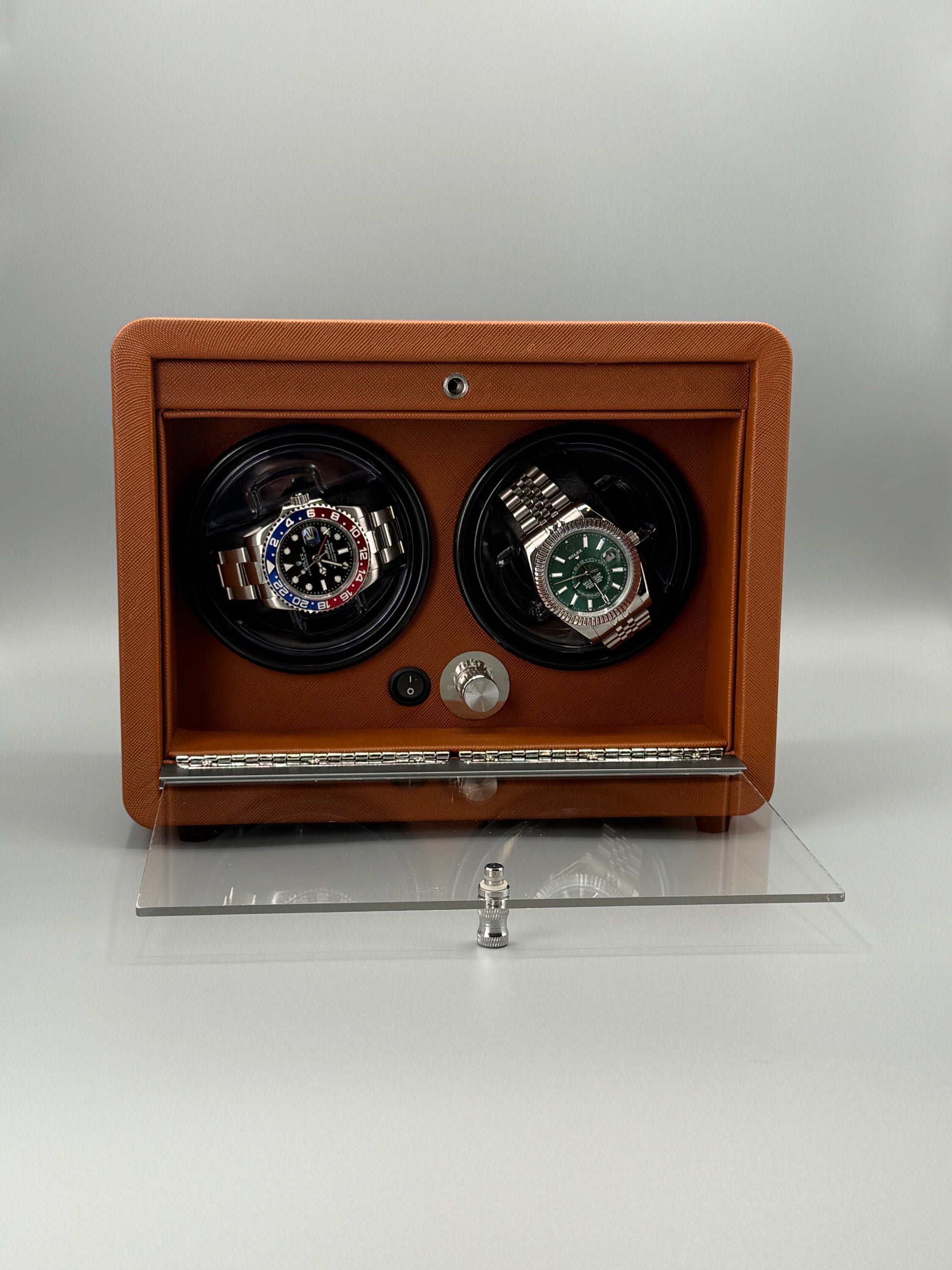 Twin Watch Winder (Light Brown)