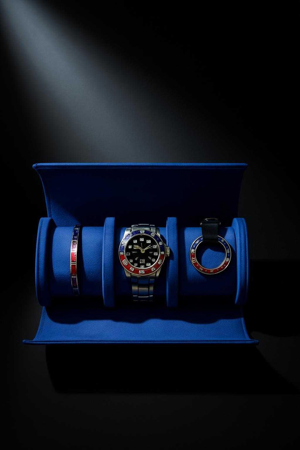 Pepsi Style Gift Package - Triple Watch Roll, Keyring & Bracelet